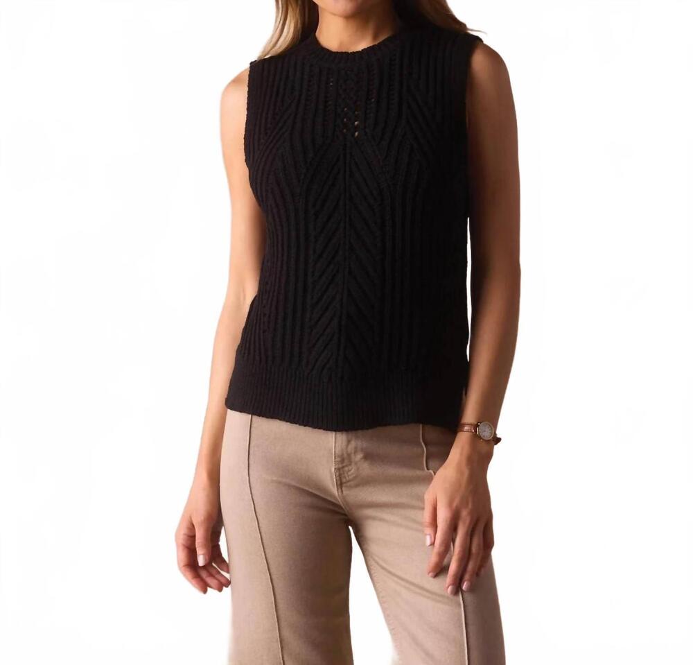 NEW THE NORMAL BRAND adelaide knit hi-neck tank in black